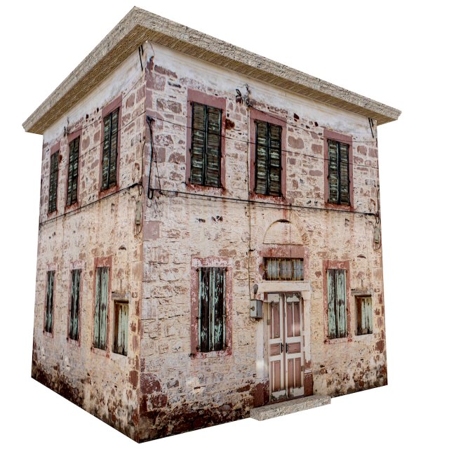 3d old low poly building model 3D Модель .c4d .max .obj .3ds .fbx .stl .blend 