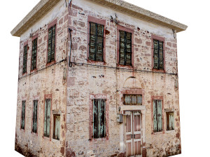 3d old low poly building model 3D Model