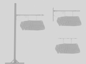 3d old stone bar sign 02 model 3D Model