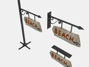old stone beach sign 02 3D Model