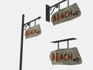 old stone beach sign 02 Modelo 3D