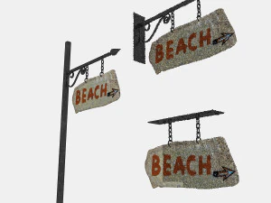 old stone beach sign 02 3D Model