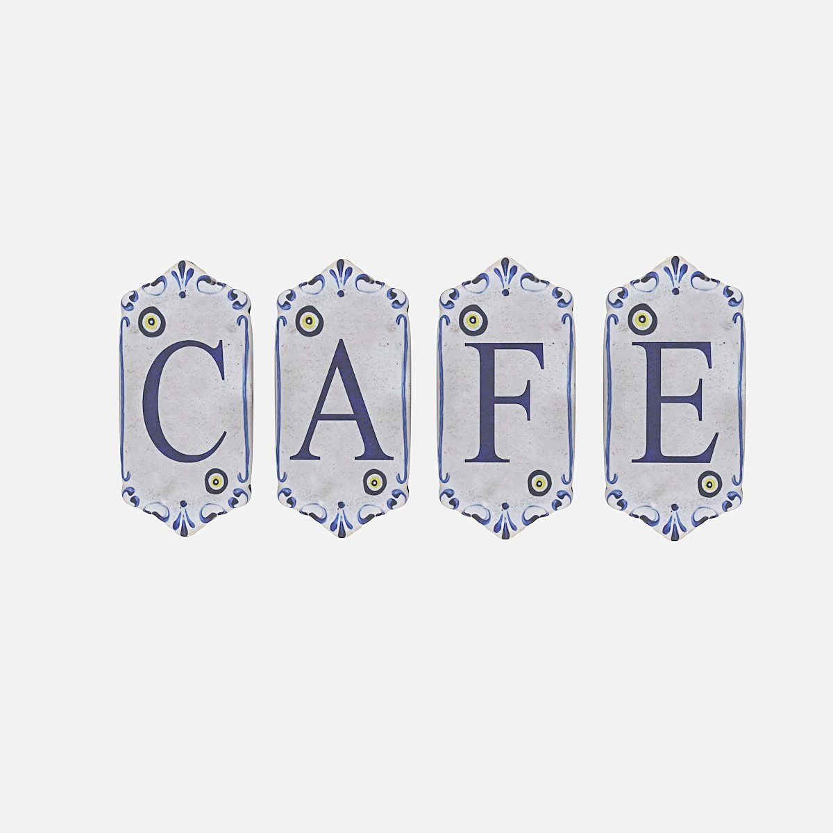 old stone cafe sign model 3D Model .c4d .max .obj .3ds .fbx .stl .blend 