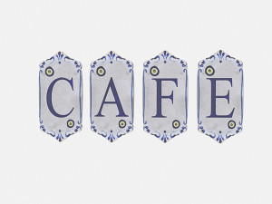 old stone cafe sign model 3D Model