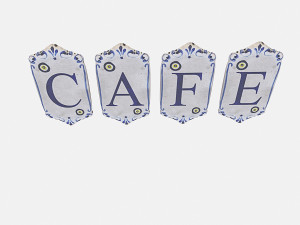 old stone cafe sign model 3D Модель