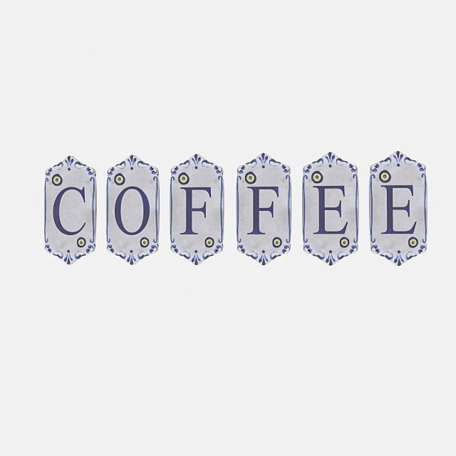 old stone cafe sign model Modello 3D .c4d .max .obj .3ds .fbx .stl .blend
