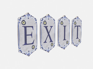 old stone exit sign 02 3D Модель