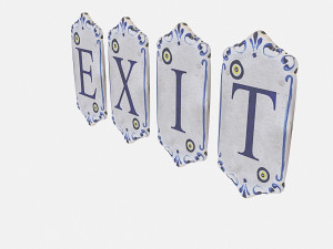 old stone exit sign 02 3D Модель