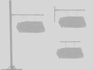 old stone exit sign 02 Modello 3D
