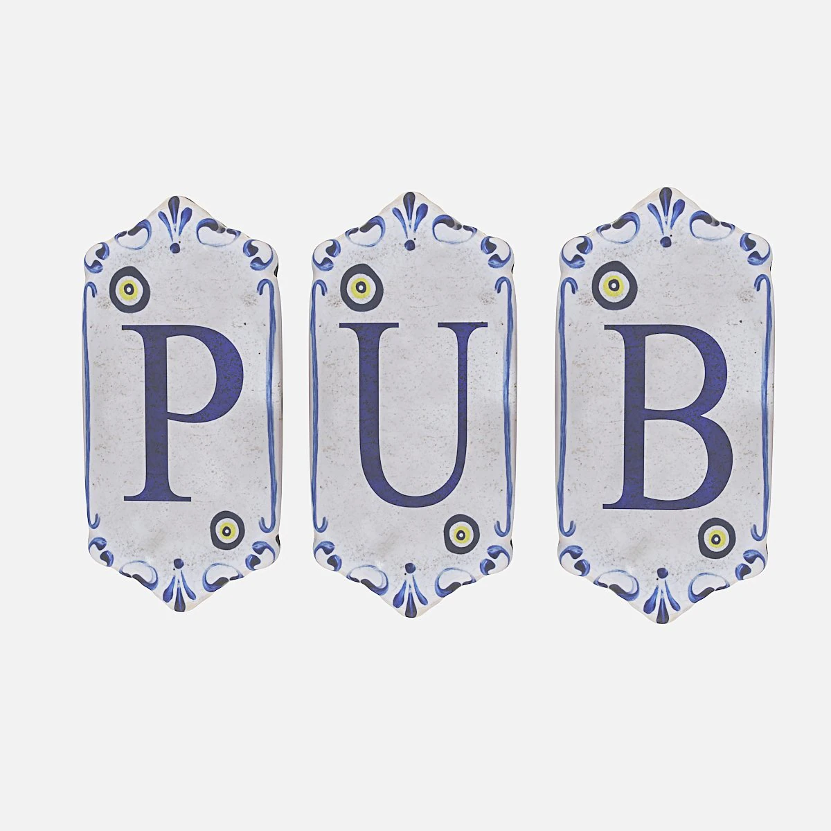 old stone pub sign 3D Model .c4d .max .obj .3ds .fbx .stl .blend 