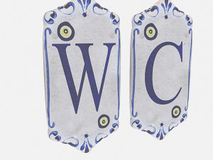 old stone wc sign 3D Model