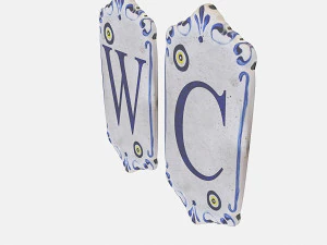 old stone wc sign 3D Model
