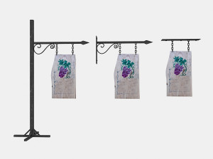 3d old woodden emty sign model 3D Model