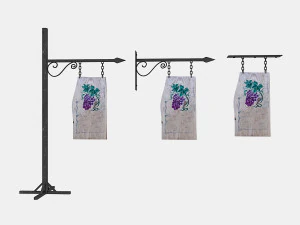 3d old woodden emty sign model 3D Model