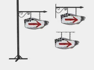 eski ahşap ok işareti 02 3D Model
