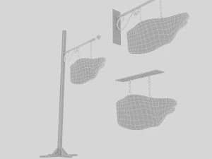 old wooden arrow sign 02 3D Model
