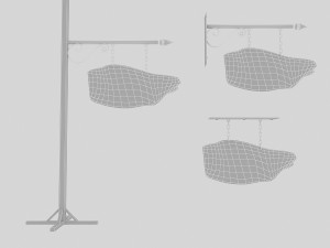 old wooden beach sign 02 3D Модель