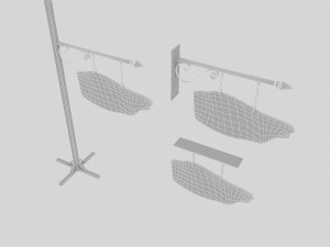 old wooden beach sign 02 3D Модель