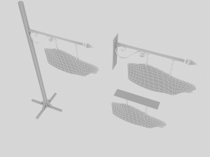 old wooden cafe sign 02 Modèle 3D