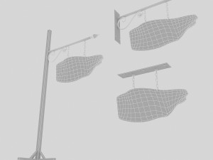 old wooden cafe sign 02 Modèle 3D