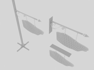 old wooden coffee sign 02 Model 3D