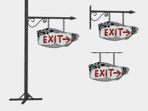 पुराना लकड़ी का निकास चिह्न 02 3D मॉडल