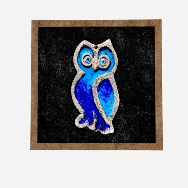 owl relief painting 3D Model .c4d .max .obj .3ds .fbx .stl .blend 