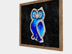 owl relief painting 3D Model