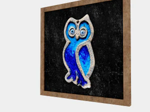 owl relief painting 3D Model
