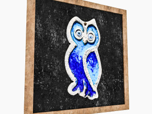 owl relief painting 3D Model