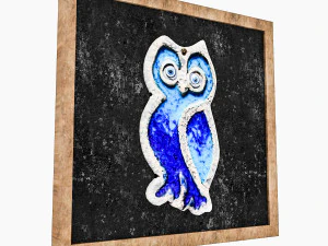 owl relief painting 3D Model