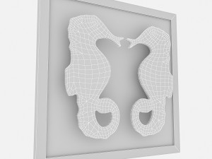 seahorse relief table Modello 3D