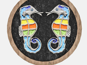 seahorse relief table 02 3D Model