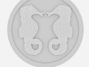 seahorse relief table 02 3Dモデル