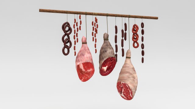 3d meats and sausages model Modelo 3D .c4d .max .obj .3ds .fbx .stl .blend 