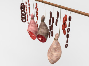 3d meats and sausages model Modelo 3D