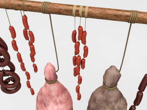 3d meats and sausages model 3D Model