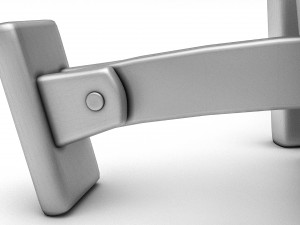 the silver cufflink Modello 3D