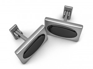 the silver cufflink Modello 3D