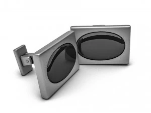 the silver cufflink 3D Model