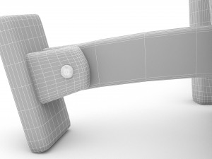 the silver cufflink Modello 3D