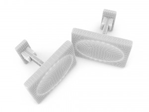 the silver cufflink Modello 3D