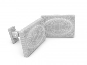 the silver cufflink Modello 3D