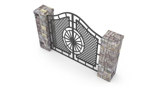garden gate 3D-Modell .c4d .max .obj .3ds .fbx .stl .blend 