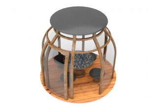 garden glass bell camellia Model 3D