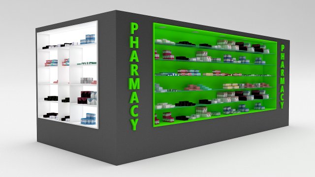 pharmacy decorative medicine cabinet 3Dモデル .c4d .max .obj .3ds .fbx .stl .blend 