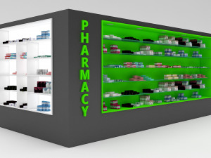 pharmacy decorative medicine cabinet 3D Model