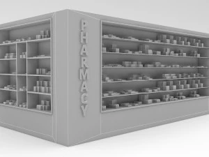 pharmacy decorative medicine cabinet 3D Model