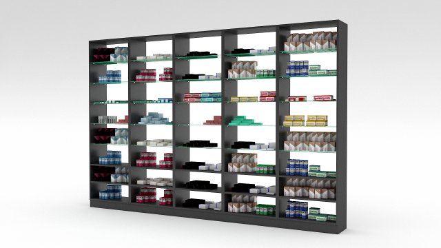 pharmacy decorative medicine cabinet 03 3D Модель .c4d .max .obj .3ds .fbx .stl .blend 