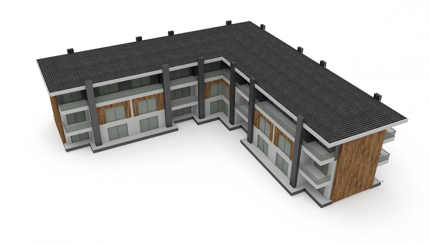 modern building 01 3D Model .c4d .max .obj .3ds .fbx .stl .blend 